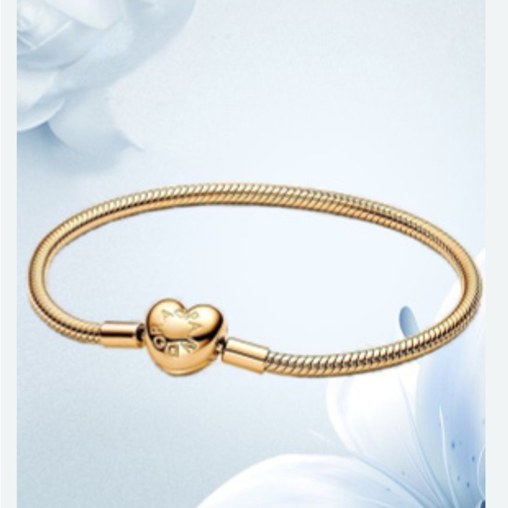 Pandora Gold Heart Charm Bracelet